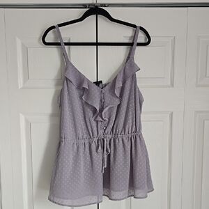 Lavender Ruffle Sleeveless Top